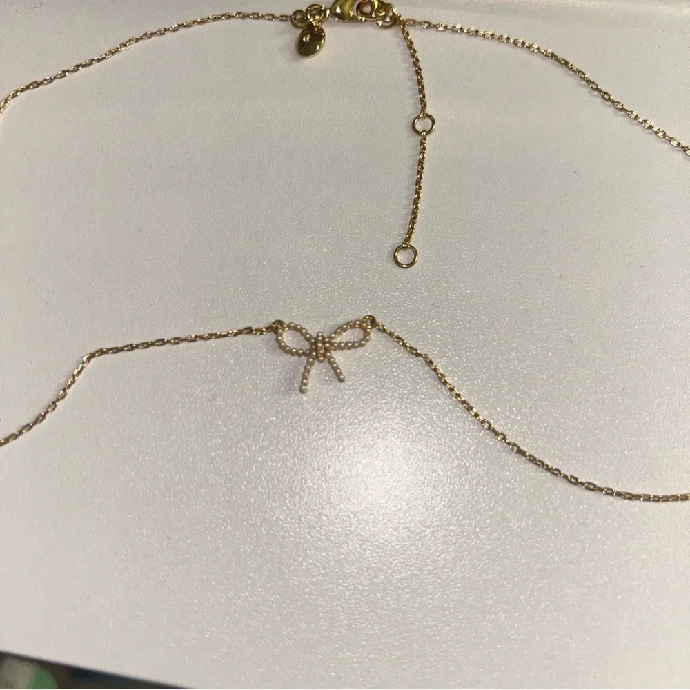 J. Crew Gold Bow Necklace